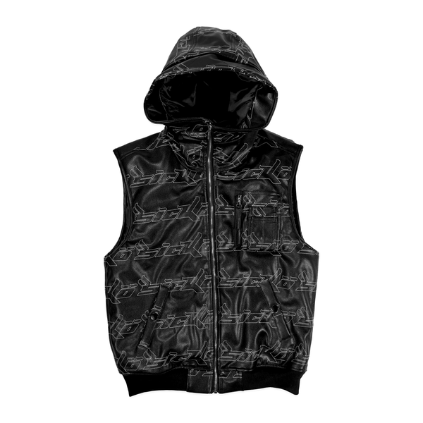 Repeater Leather Vest (Black/White)
