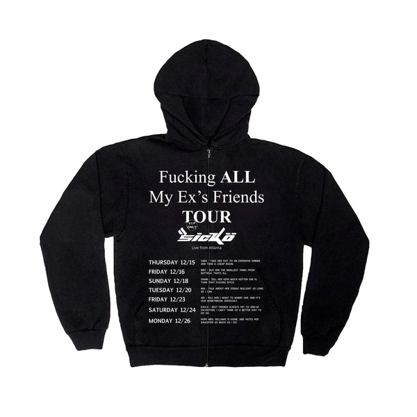 Sickö Ex's Tour Zip Up Hoodie (Black)