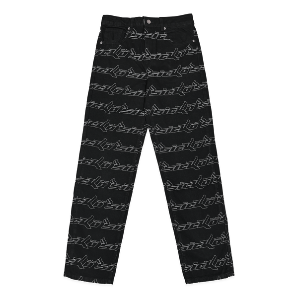 Repeater Denim Pants (Black/White)
