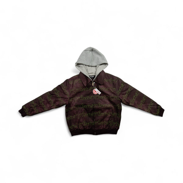 Repeater Logo Faux Leather Jacket (Purple)